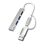 Adaptor Dongle Transfer de date tip C-USB si Splitter cu 4 porturi USB
