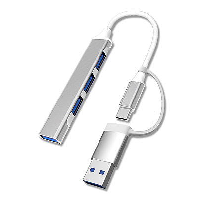 Adaptor Dongle Transfer de date tip C-USB si Splitter cu 4 porturi USB