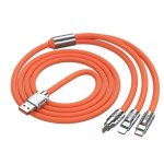 Cablu de incarcare rapida 3 in 1 S219 Portocaliu 120 W Cablu de incarcare rapida 3 in 1 S219 Portocaliu 120 W