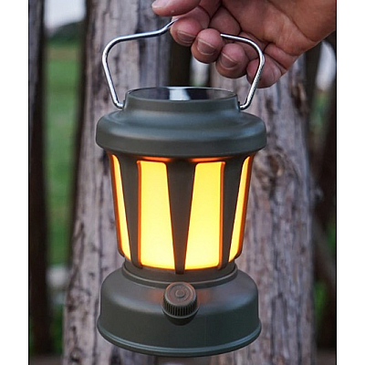 Lampa Solara de Camping LY18 Verde cu Maner