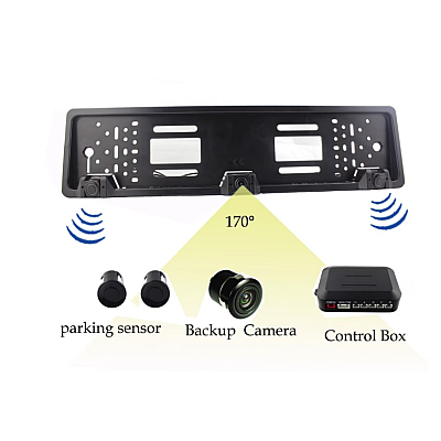 Set suport numar auto cu camera video marsarier si senzori parcare 