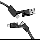 Cablu de Date USB C la C 4 in 1 cu Cablu Nailon Impletit Plan 