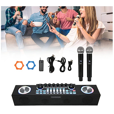Sistem de Mixare Karaoke + 2 Microfon fara Fir