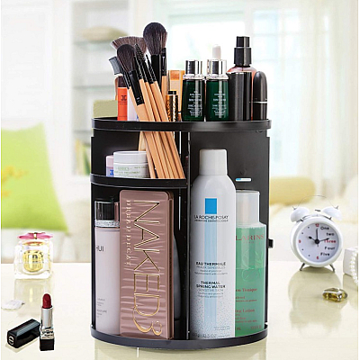 Organizator de Machiaj Circular 360 Grade Negru