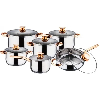Set 6 Oale inox VL8013 grele din Otel inoxidabil cu Capac Set 6 Oale inox VL8013 grele din Otel inoxidabil cu Capac