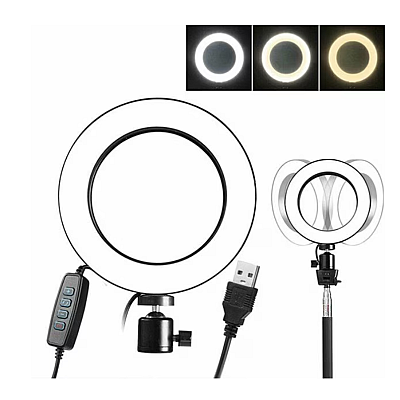 Lampa Ring Light LED 8" Circulara cu Lumina rece / naturala / calda