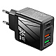 Adaptor Alimentare NEGRU 2 USB + 2 USB C 36W Incarcator Rapid si Cablu Iphone