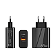 Adaptor Alimentare NEGRU 1 USB + 1 USB C 65W Incarcator Rapid si Cablu Iphone