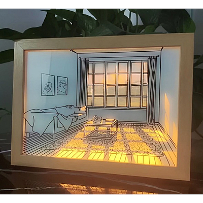 Lumina de Noapte tip Tablou cu Desen 22 x 32 cm