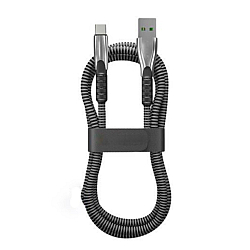 Set 2 Cablu de date Iphone/USB din aliaj impletit negru