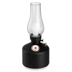 Mini umidificator NEGRU cu lampa fara capac si schimbare de culoare  Mini umidificator NEGRU cu lampa fara capac si schimbare de culoare