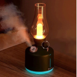 Mini umidificator NEGRU cu lampa fara capac si schimbare de culoare  Mini umidificator NEGRU cu lampa fara capac si schimbare de culoare