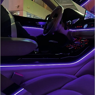 Kit Lumini Ambientale interior auto 10 in 1 RGB cu Aplicatie