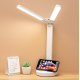 Lampa 1960 de birou LED cu usb, iluminare cu 2 capete Reglabile ALB Lampa 1960 de birou LED cu usb, iluminare cu 2 capete Reglabile ALB