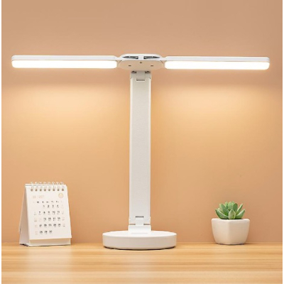 Lampa 1960 de birou LED cu usb, iluminare cu 2 capete Reglabile ALB Lampa 1960 de birou LED cu usb, iluminare cu 2 capete Reglabile ALB