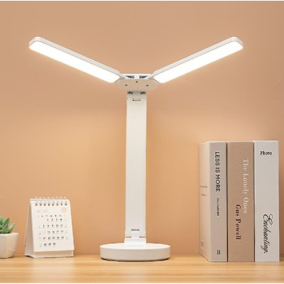 Lampa 1960 de birou LED cu usb, iluminare cu 2 capete Reglabile ALB Lampa 1960 de birou LED cu usb, iluminare cu 2 capete Reglabile ALB