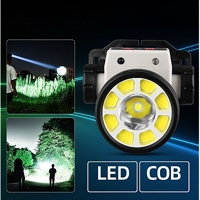 Lanterna puternica de cap LY 004 cu LED COB si senzor de miscare