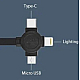 Cablu de IncArcare 3in1 Universal Retractabil 1 Metru