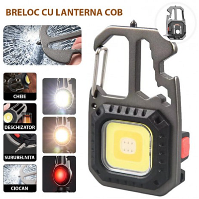 Breloc cu lanterna Andowl Q D911 cu LED COB multifunctional