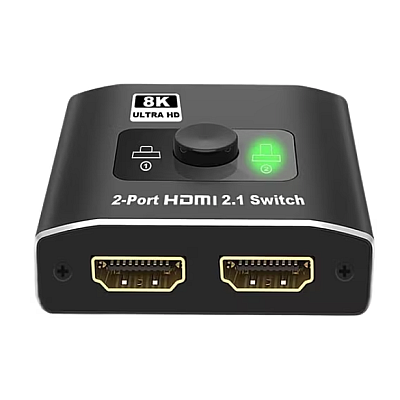 Splitter Switch HDMI cod QZ8Q2 8K cu 2 x HDMI 2.1 60/120 Hz la 1 x HDMI