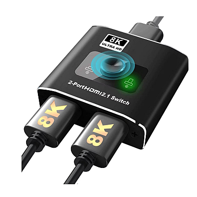 Splitter Switch HDMI cod QZ8Q2 8K cu 2 x HDMI 2.1 60/120 Hz la 1 x HDMI