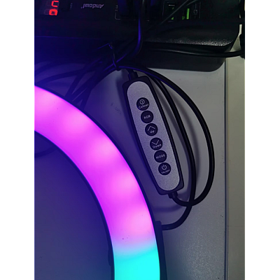 Lampa circulara profesionala LED Ring Light RGB Andowl Q MG34 diametru 26 cm