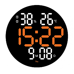 Ceas de perete electronic RD A330 afisaj PORTOCALIU temperatura umiditate data