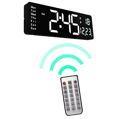 Ceas Digital de Perete RD AB6626 afisaj ALB Functie de Termometru Calendar Temporizator Alarma Dubla