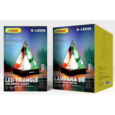 Lampa decorativa cu LED uri stil piramida Q LED30 Andowl Alimentare USB
