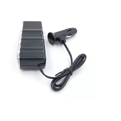 Priza Auto Q CA2 putere 60W cu 3 x iesiri si 1 USB Lungime Cablu 70cm