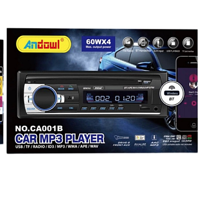 Player auto (Casetofon) MP3 Andowl CA001B radio BT USB SD AUX FM telecomanda