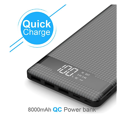 Baterie externa Q CD222 power bank 8000 mAH Quick Charge 18W 2 x USB 