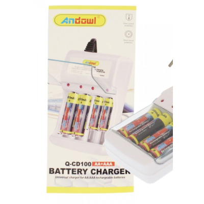 Incarcator baterii cu 4 sloturi Andowl Q CD100 Incarcator baterii cu 4 sloturi Andowl Q CD100