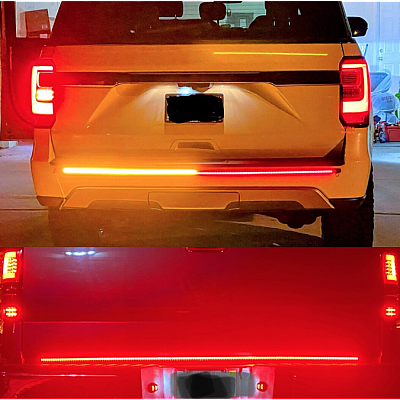 Banda LED autoadeziva rosu galben alb Iluminare 1.5M 12V pentru masina