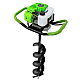 Motoburghiu benzina Craft Tec 4.5 kW 6 CP 58 CC rezervor 1.2 l verde MX200 motor 2 timpi diametru burghiu 150 mm