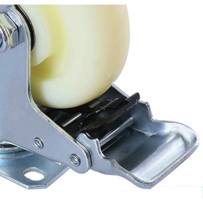 Set 2 Roati Pivotante 3" Albe Cu Frana Set 2 Roati Pivotante 3" Albe Cu Frana