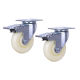 Set 2 Roati Pivotante 3" Albe Cu Frana Set 2 Roati Pivotante 3" Albe Cu Frana
