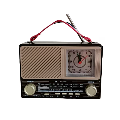 Radio Portabil KTF 1429 FM/AM/SW Bluetooth cu Lanterna si Ceas Retro Style