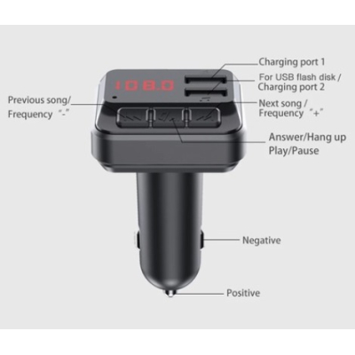 Modulator auto FM Bluetooth C6 - 2xUSB Modulator auto FM Bluetooth C6 - 2xUSB