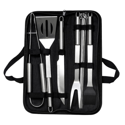 Set de 10 ustensile pentru gratar din Inox cu Husa de Depozitare Set de 10 ustensile pentru gratar din Inox cu Husa de Depozitare