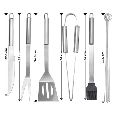 Set de 10 ustensile pentru gratar din Inox cu Husa de Depozitare Set de 10 ustensile pentru gratar din Inox cu Husa de Depozitare