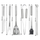 Set de 10 ustensile pentru gratar din Inox cu Husa de Depozitare Set de 10 ustensile pentru gratar din Inox cu Husa de Depozitare