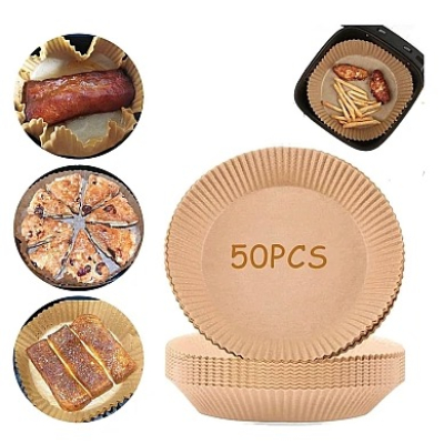 Set 50 hartii de copt ROTUNDE pentru friteuza Unica folosinta 16x4.5 cm Maro Set 50 hartii de copt ROTUNDE pentru friteuza Unica folosinta 16x4.5 cm Maro