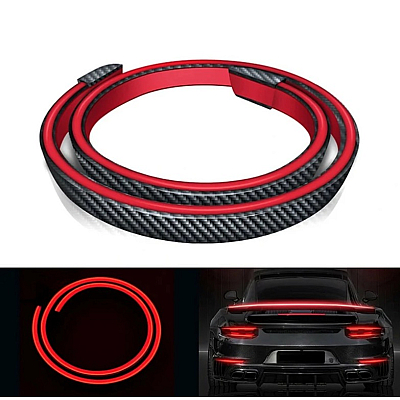 Spoiler portbagaj spate cu LED stil fibra de carbon 120 cm