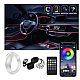 Kit Lumini ambientale auto 5 LED x 6 m neon RGB, aplicatie prin Bluetooth