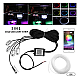 Kit Lumini ambientale auto 5 LED x 6 m neon RGB, aplicatie prin Bluetooth