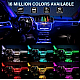 Kit Lumini ambientale auto 4 LED x 6 m neon RGB, aplicatie prin Bluetooth