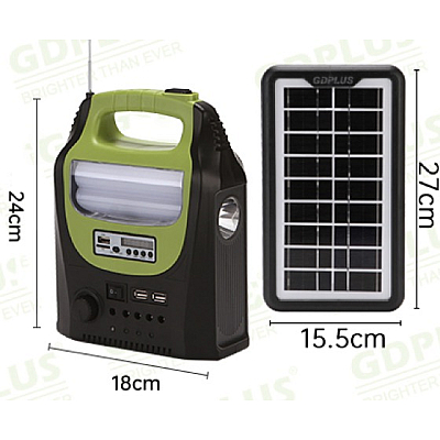 Kit solar GD-8072 cu lampa multifunctionala panou solar si 3 Becuri