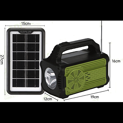 Kit solar GD-8075 cu lampa multifunctionala panou solar si 4 Becuri