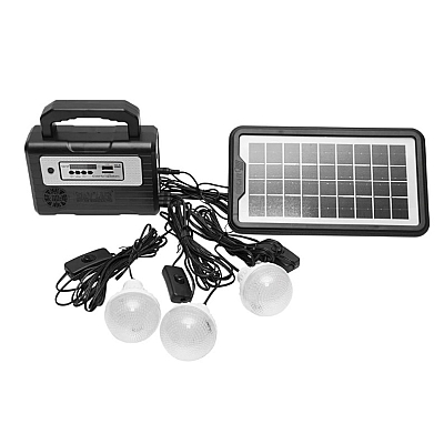Kit solar GD-8028 Proiector Radio cu panou solar si 3 Becuri 